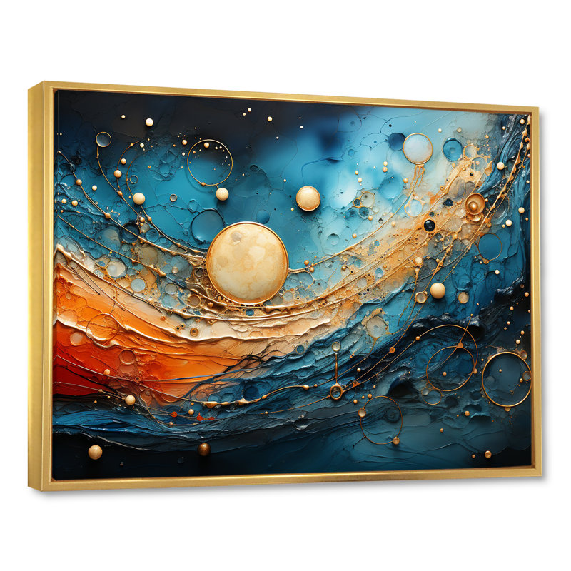 Impression sur toile Oldham - Zodiac_106471, H 16 po x l 32 po x P 1 po, Toile avec cadre flottant or