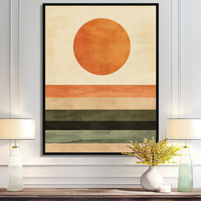 Atomic Sun Wall Art, Retro Horizon Canvas, Ganymede