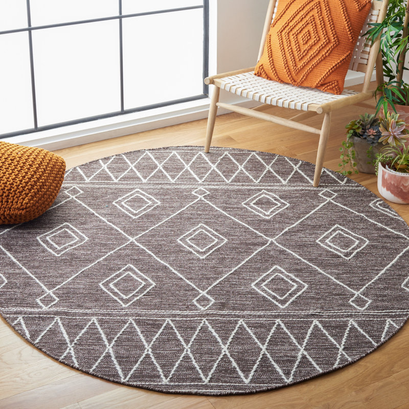 Tapis brun / ivoire Holtby Southwestern, Rond 6 pi