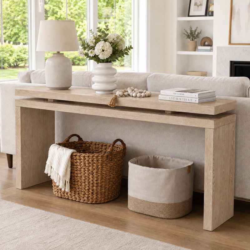 Console de salon Classic Farmhouse, Naturel antique