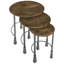 Table contemporaine - imbrication bois de manguier et bronze industriel pour les tables intérieures: finition naturelle