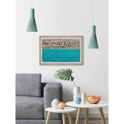 Umbrellas By The Sea - Single Picture Frame Print