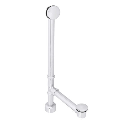 22" 17 Gauge Brass Tip-Toe Bathtub Leg Drain Assembly with No-Hole Overflow