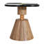 Table d'appoint à trèfle à quatre feuilles avec base en grain de bois