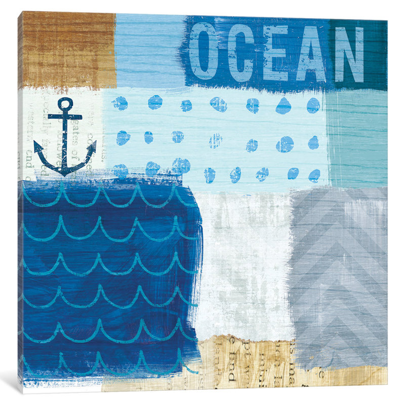 « beachscape series : collage ii », reproduction d’impression sur toile, H 18 po x l 18 po x P 1,5 po, Toile tendue