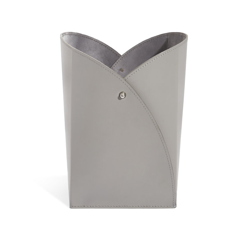 Tulip Waste Bin, Light Gray/Polished Nickel