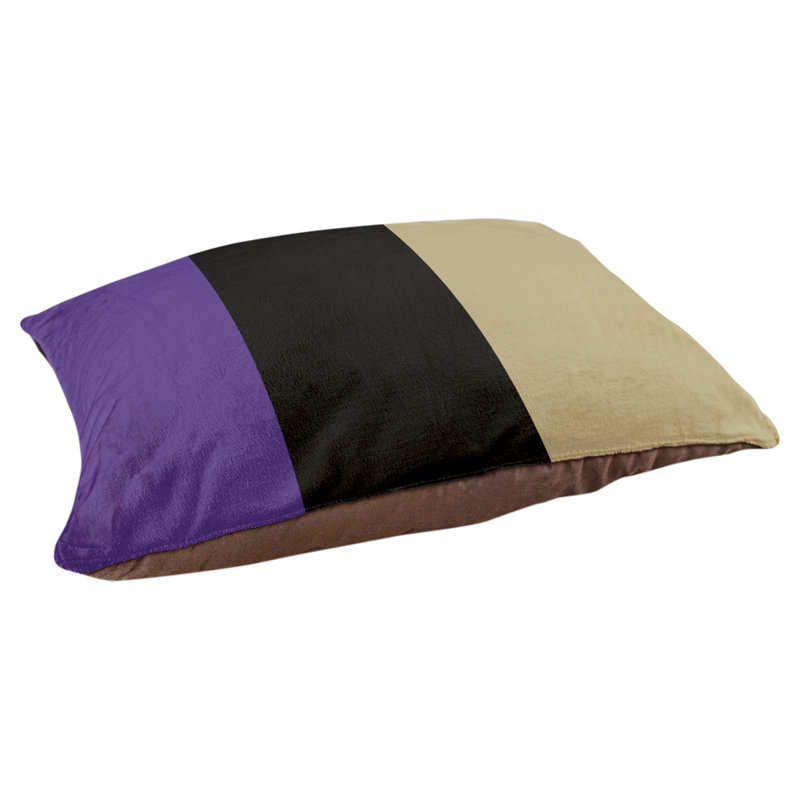 Coussin Washington, Grand (l 40 po x P 30 po x H 6,5 po), Mauve / Noir / Or