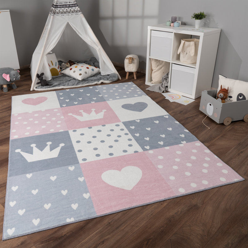 Sofren No Pattern And Not Solid Colour Area Rug, Round 160cm, Pink