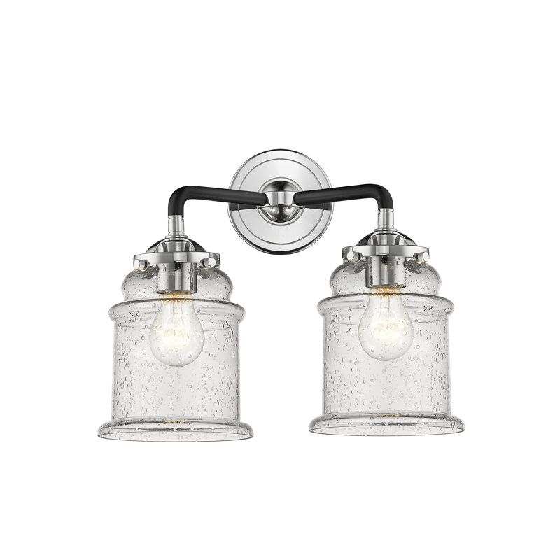 Éclairage pour meuble-lavabo à 2 lumières à intensité variable Alexandira, DEL, Grainé, Nickel poli noir