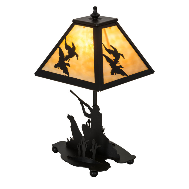 15.5"H Duck Hunter W/Dog Accent Lamp