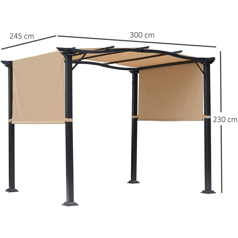 Milanna 2.96x2.45x2.3m Steel Pop-Up Gazebo