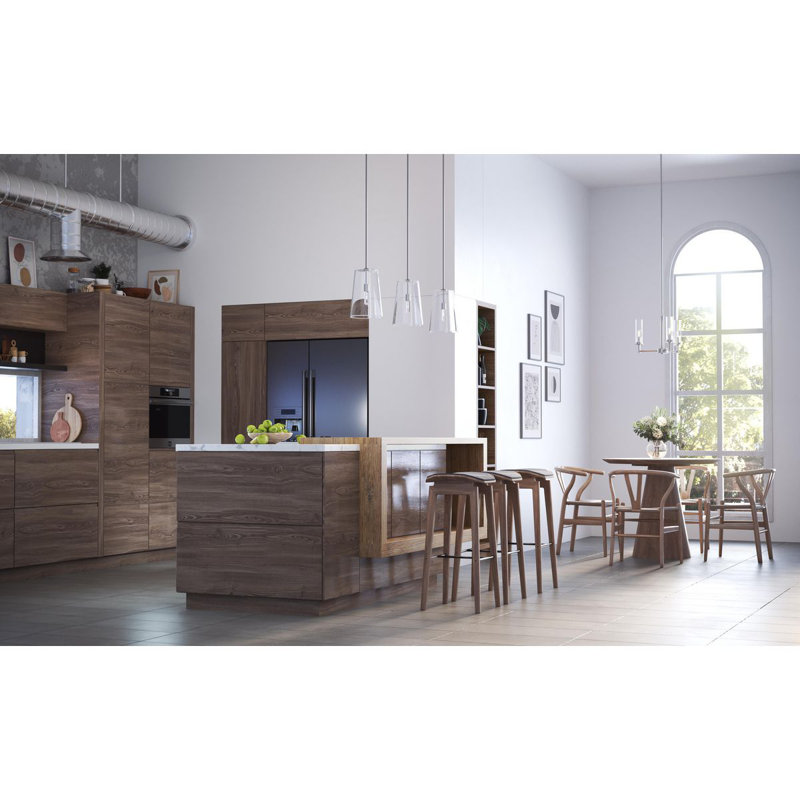 Luminaire suspendu cylindrique unique à 3 lumières, Nickel brossé