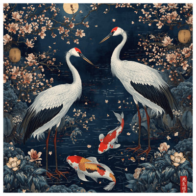 Cranes And Koi Fish Comforter