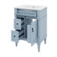 Meuble-lavabo de salle de bain avec lavabo en céramique, 2 tiroirs et rangement à porte rabattable, tablette réglable-2125914319