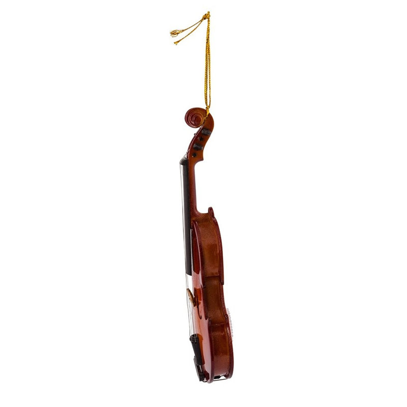 Kurt Adler 5.5" Wood Violin Ornament with Leather Case