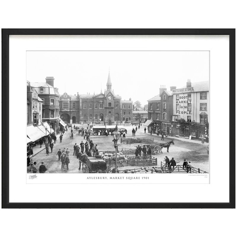Aylesbury, Market Square 1901 by Francis Frith - Single Picture Frame Print, 45cm H x 60cm W x 2.3cm D