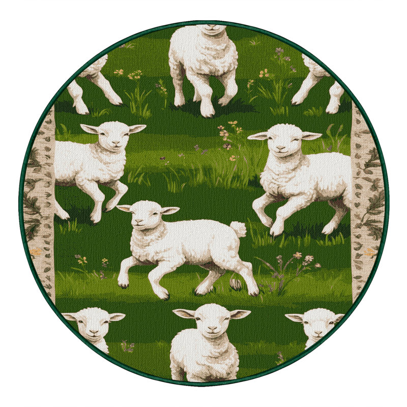  Tapis lavable Spring Lambs, Rond 7 pi