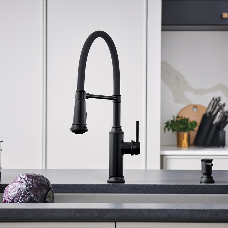 Robinet de cuisine à double jet Empressa Semi-Pro - Noir mat, Noir mat