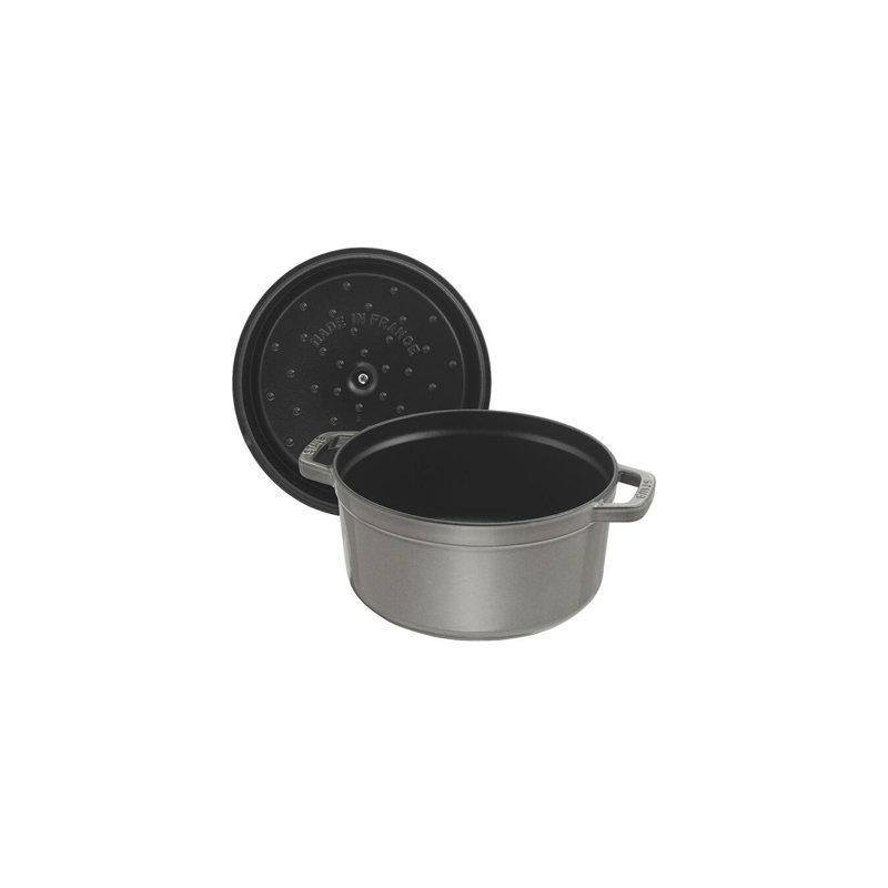La Cocotte Cast Iron Round Cocotte, 2.75 quarts, Graphite Gray