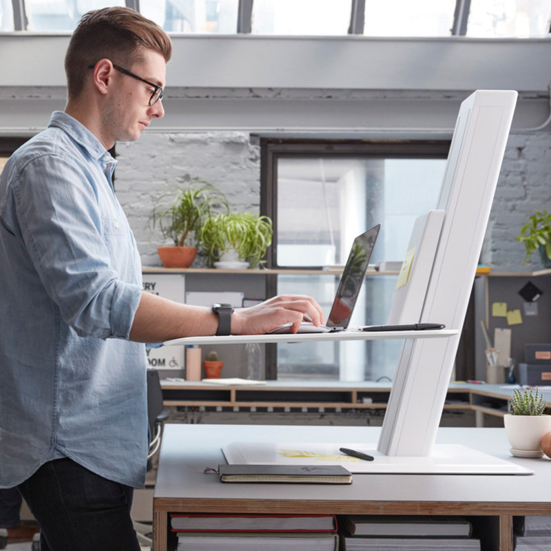 Quickstand Eco Standing Desk Converter, White