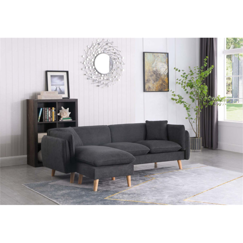 Canapé modulaire en tissu avec méridienne Brayden