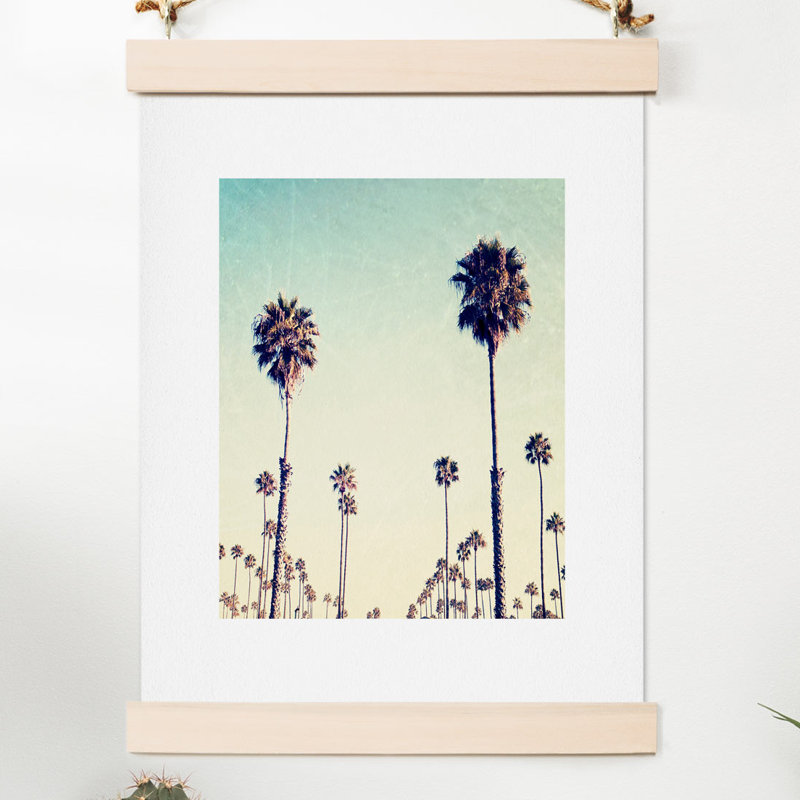 Photographie « california palm trees », H 10 po x l 8 po x P 0,5 po
