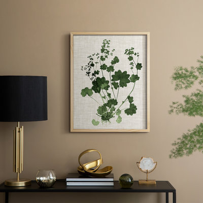 Forest Foliage on Linen III Framed Print - Solid Wood