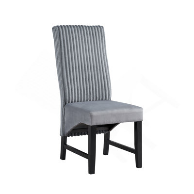 Ensemble de 2 chaises d'appoint en velours côtelé gris Kini