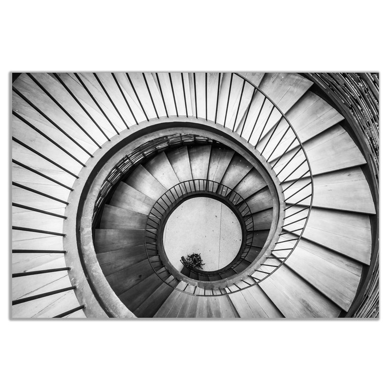 Spiral Stairway - Wrapped Canvas Print, 51cm H x 76cm W