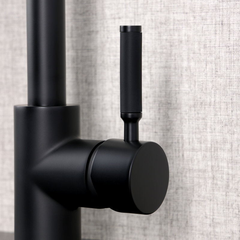 Kingston Brass Kaiser Single-Handle 1-Hole Deck Mount Vessel Faucet, Matte Black