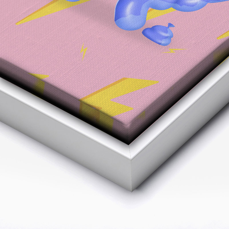«Pooping Balloon Dog No3», Canvas, White Framed, 16"H x 20"W