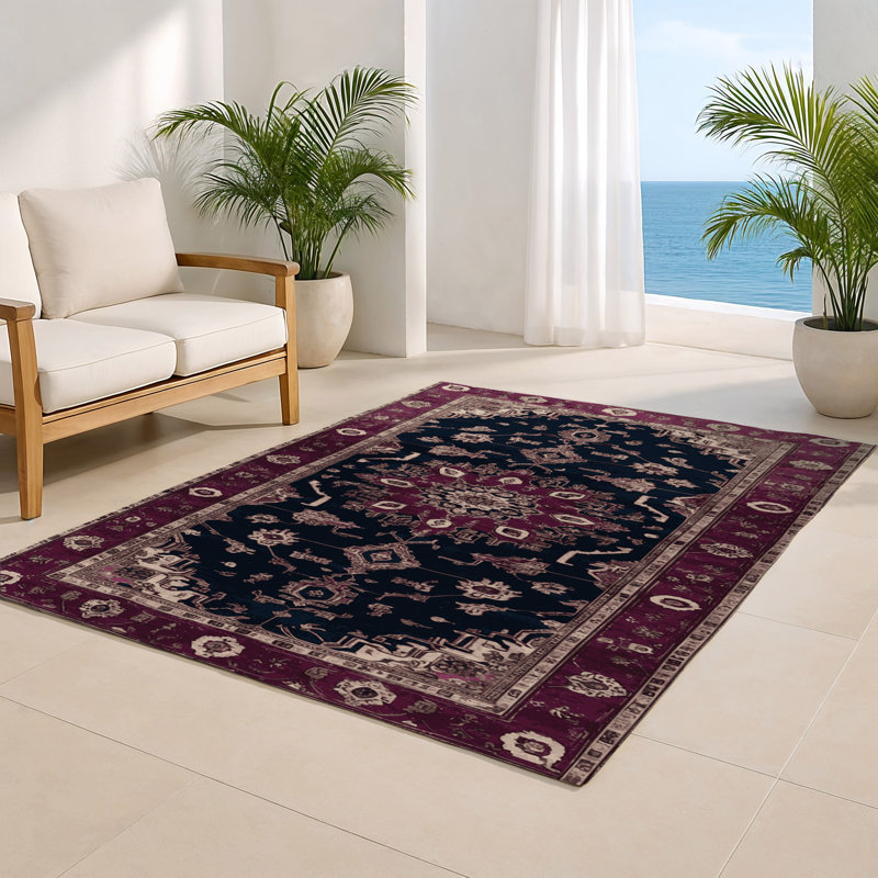 Tapis mauve intérieur et extérieur surteint, Rectangulaire 2 pi x 3 pi