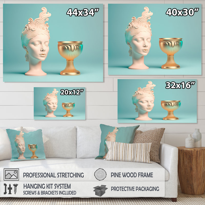 «Marble Woman surrealistic Universe II», reproduction sur toile, H 16 po x l 32 po x P 1 po, Toile tendue