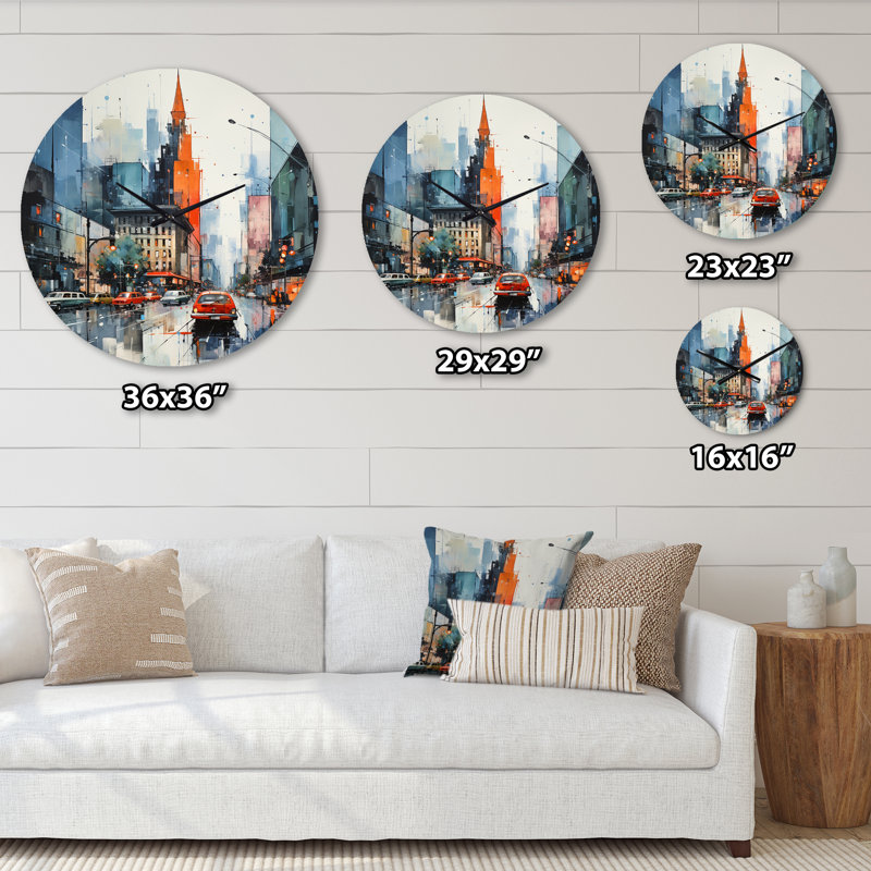 Horloge murale Mid-Century Metropolis I - Mid-Century, Petit