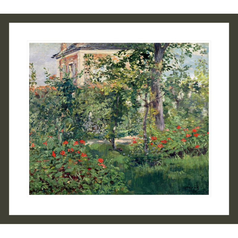 «The Garden at Bellevue», Édredon Manet, estampe numérique encadrée, H 23,5 po x l 26,58 po