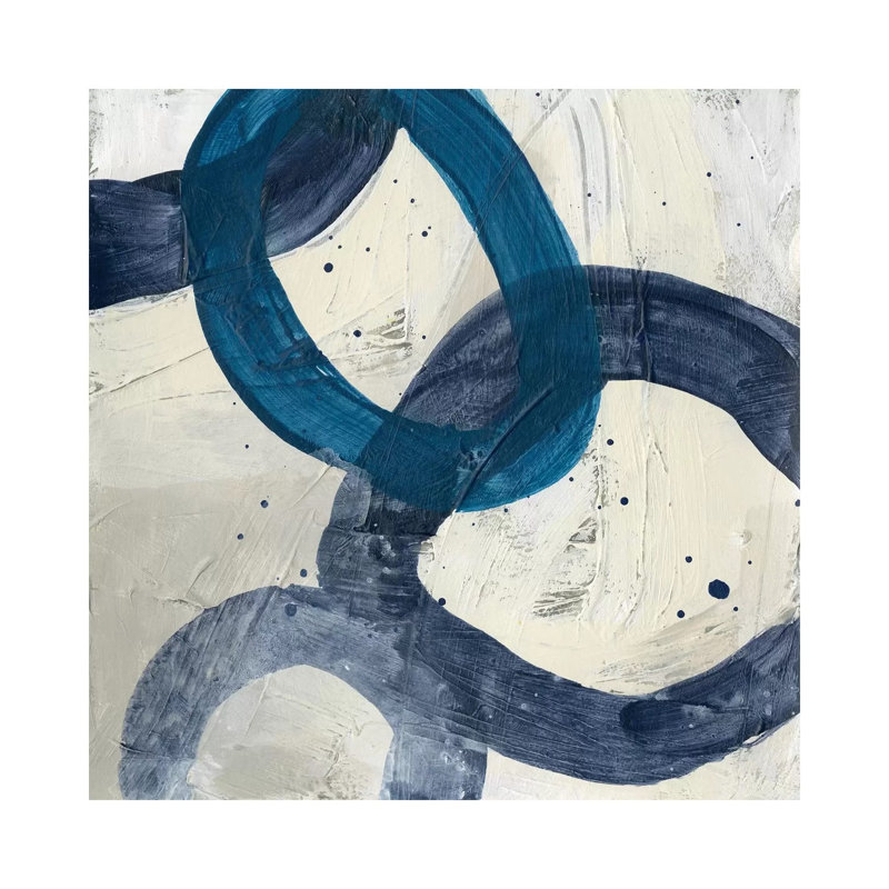 Reproduction d’art « Blue System II » par June Erica vess, Toile tendue, H 12 po x l 12 po x P 1,5 po, Pas de tapis