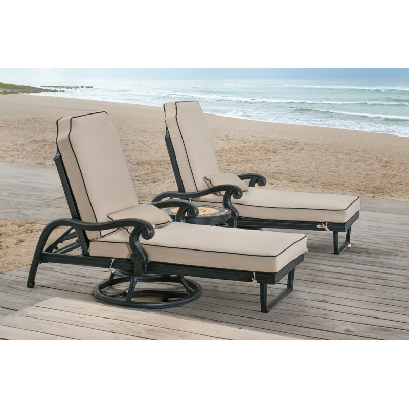 Ensemble de 3 chaises longues pivotantes Astoria
