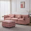 Canapé modulaire de 105 po en tissu de chenille rembourré de 105 po, canapé 3 places avec repose-pieds rose-915548715