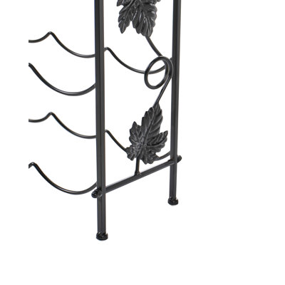 12 Bottle Open Shelving Wine Bottle Rack Black