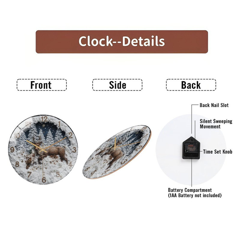Horloge murale en verre 12 po