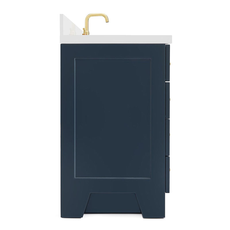 43 IN.  Single Bathroom Vanity, Midnight Blue, Rectangular, Right 