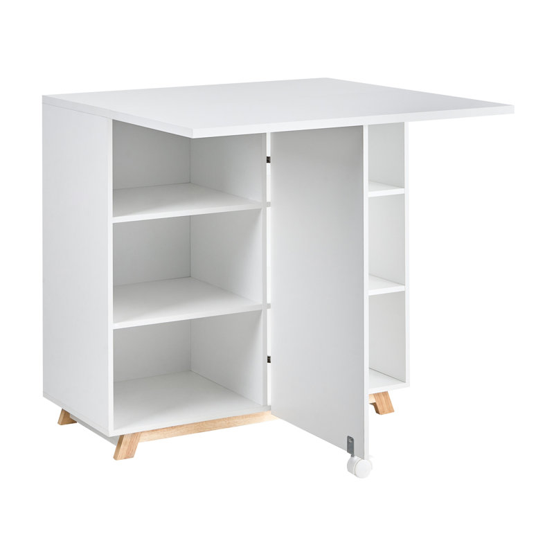 Cabinet Desk White 80 cm 40/80 cm Folding