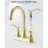 Bathroom Faucet Brushed Gold With Pop-Up Drain & Supply Hoses 2-Handle 360 Degree High Arc Swivel Spout Centerset 4 Inch Vanity Sink Faucet-117992799