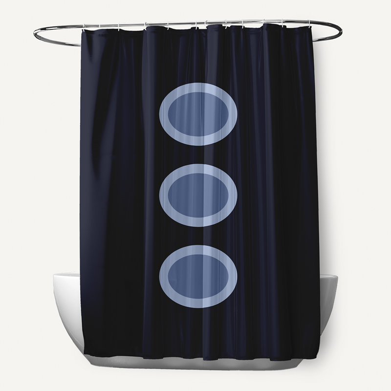 Ashcraft Geometric Shower Curtain, Navy Blue/Blue
