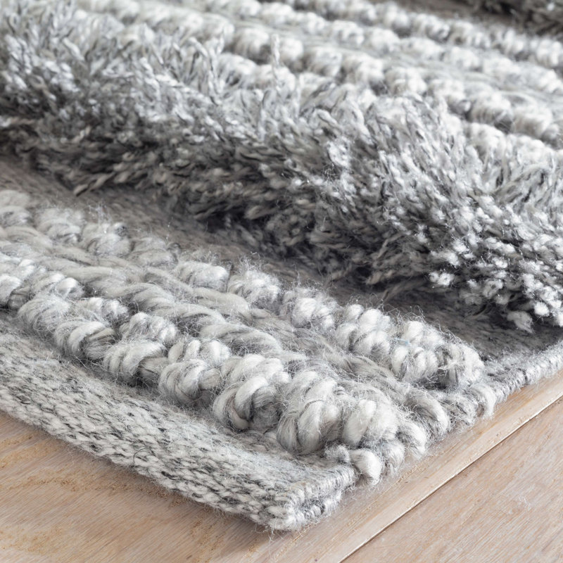 Zhara Stripe Grey Handwoven Performance Rug, Rectangle 3' x 5'