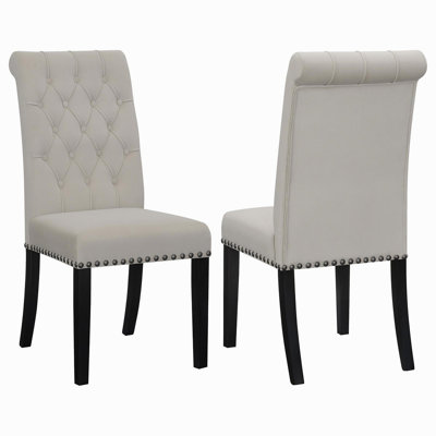 Ensemble de 2 chaises d'appoint capitonnées