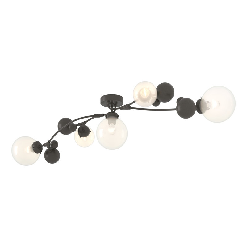 Sprig 5 - Light 61.7" Semi Flush Mount, Dark Smoke, Opaline
