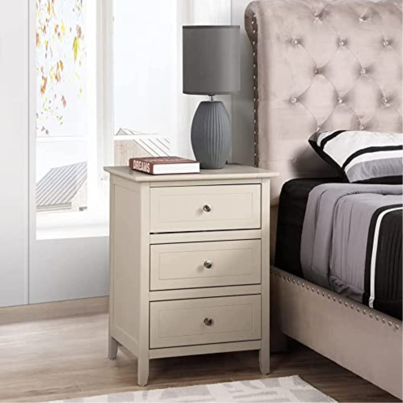 Emjay 3 - Drawer Nightstand, Beige