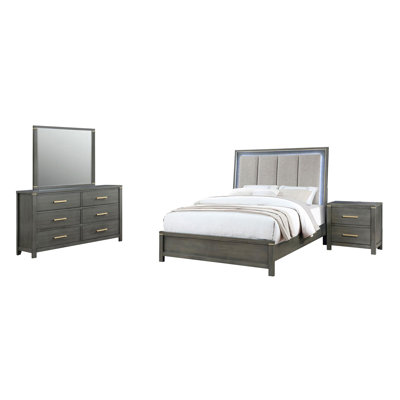 Ensemble de chambre à coucher 4 pièces Chawn