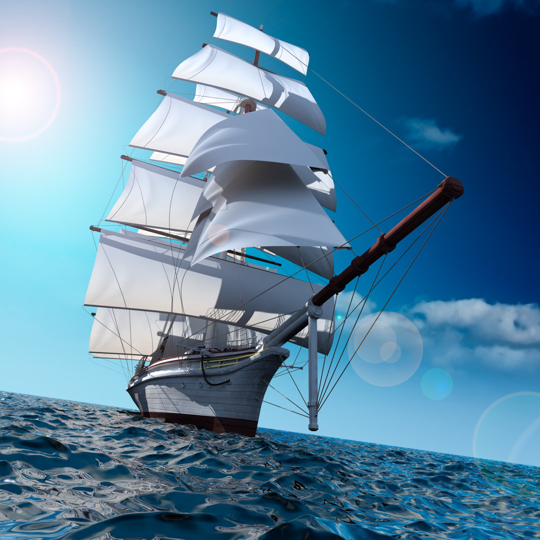 Sailing Ship by AntonBalazh - Wrapped Canvas Print